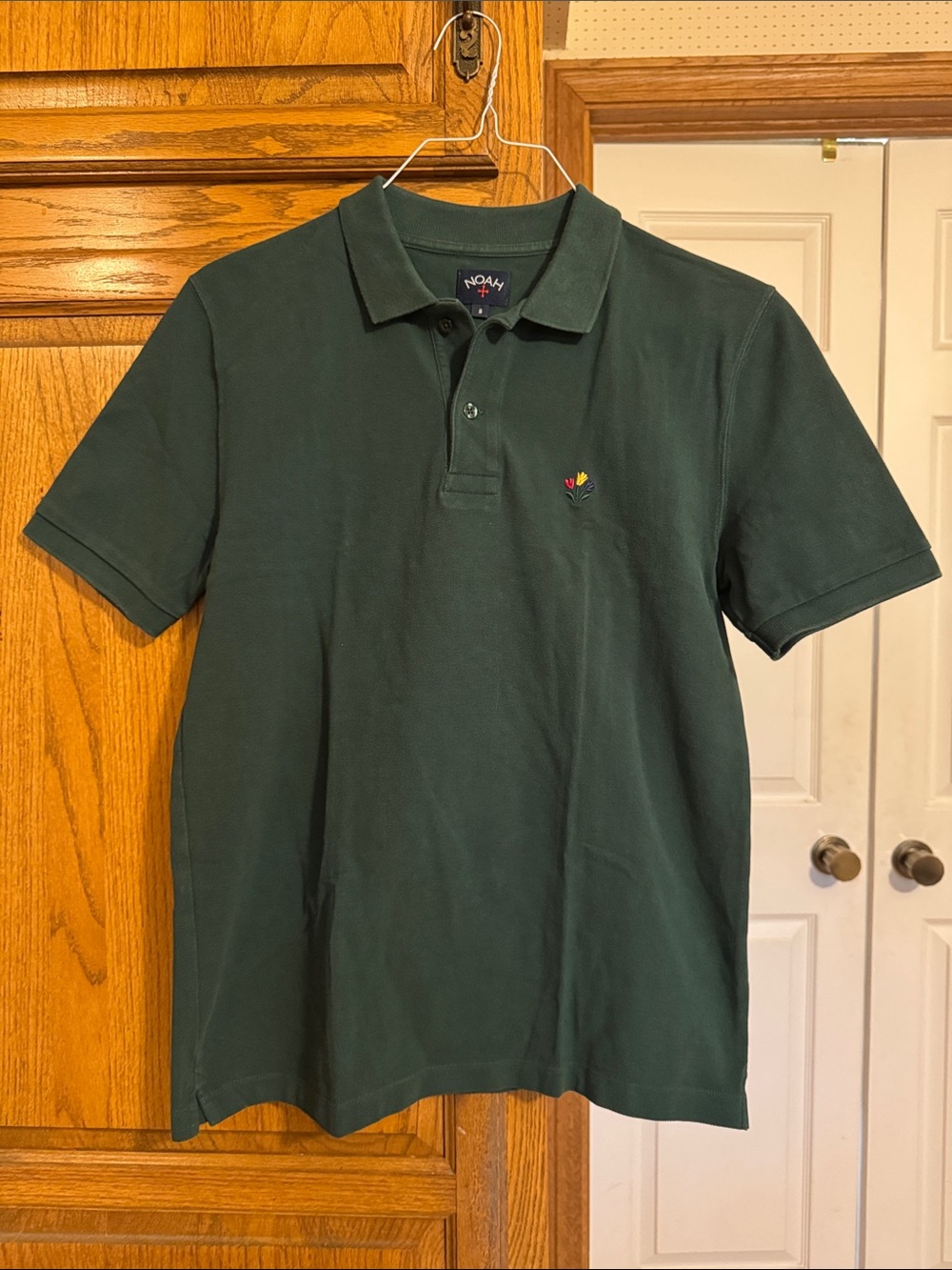 Dark Green Polo Shirt - Classic Men's Short Sleeve S by Noah
